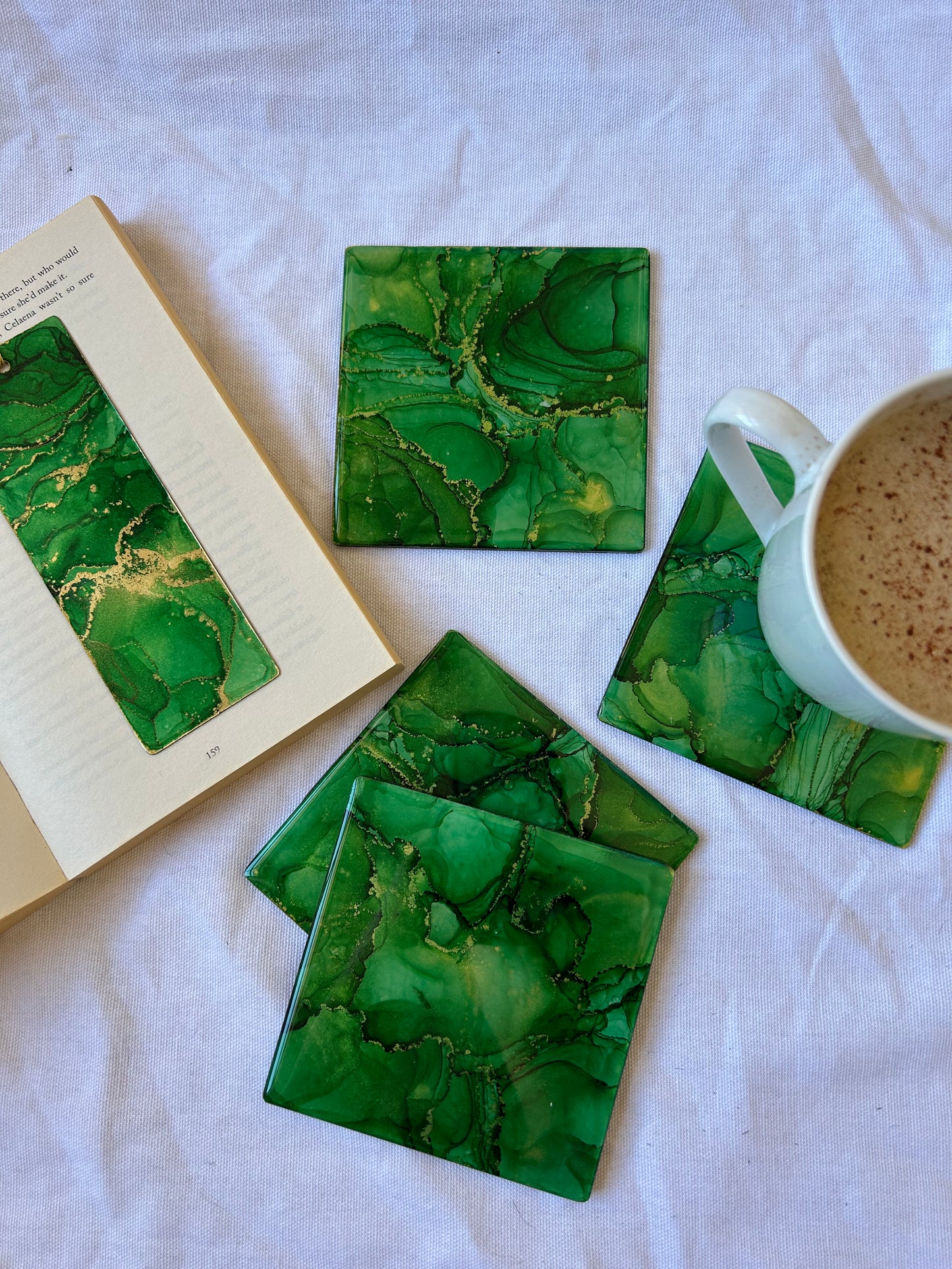 'Emerald' Coasters (set of 4)