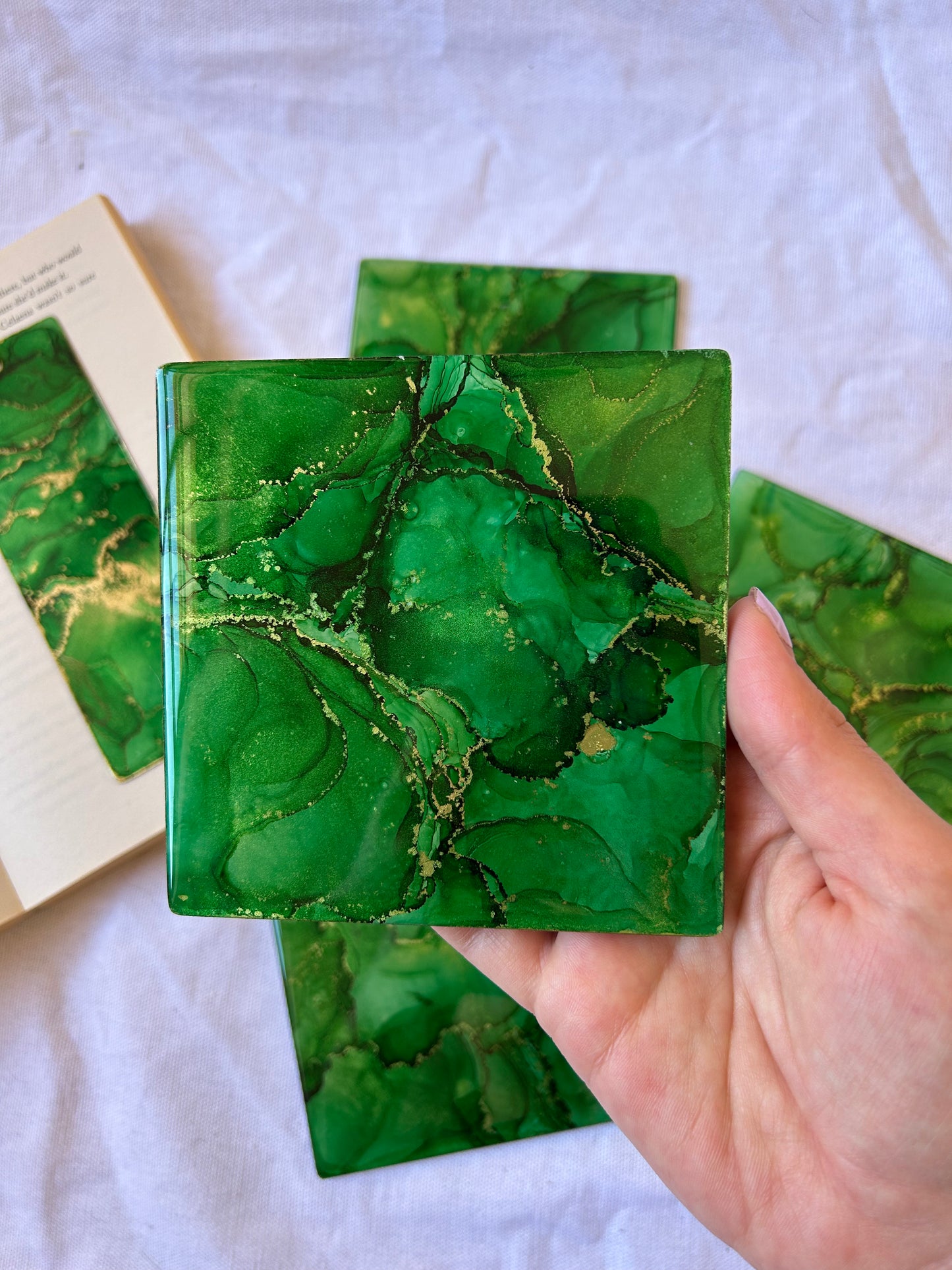 'Emerald' Coasters (set of 4)